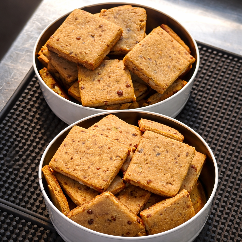 Walnut Oat Jaggery Biscuits