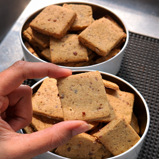 Walnut Oat Jaggery Biscuits