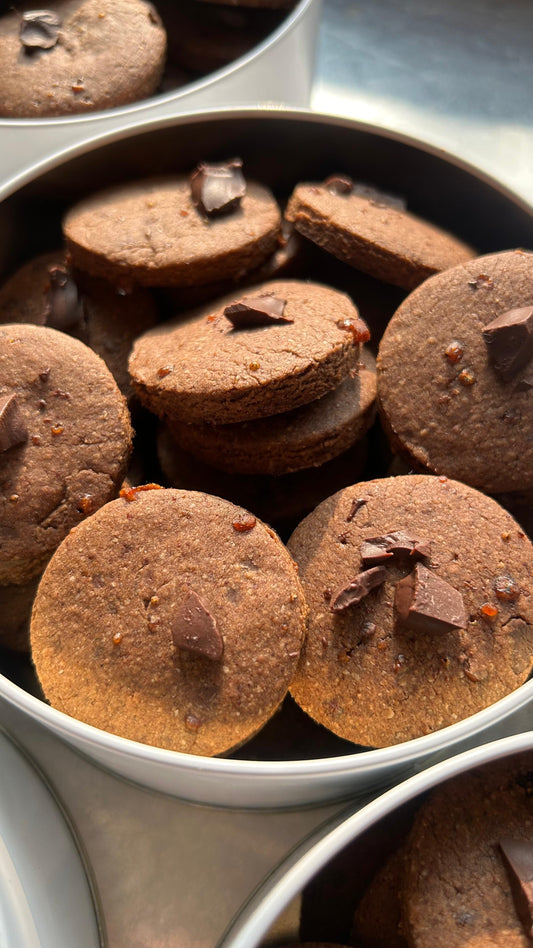 Ragi Whole Wheat Jaggery Chcolate Cookies